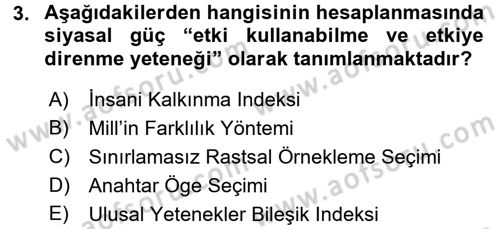 Uluslararası İlişkilerde Araştırma Yöntemleri Dersi 2017 - 2018 Yılı (Final) Dönem Sonu Sınav Soruları 3. Soru