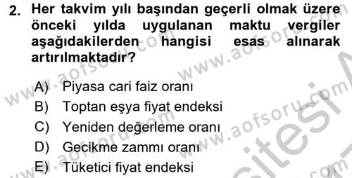 Damga Vergisi Ve Harçlar Bilgisi Dersi 2016 - 2017 Yılı 3 Ders Sınav Soruları 2. Soru