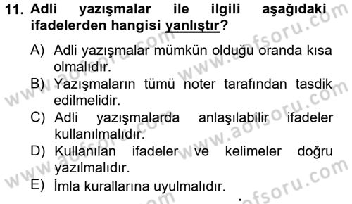 Kalem Mevzuatı Dersi 2012 - 2013 Yılı (Vize) Ara Sınav Soruları 11. Soru