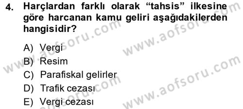 Damga Vergisi Ve Harçlar Bilgisi Dersi 2013 - 2014 Yılı (Final) Dönem Sonu Sınav Soruları 4. Soru