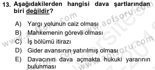 Kalem Mevzuatı Dersi 2017 - 2018 Yılı (Vize) Ara Sınav Soruları 13. Soru