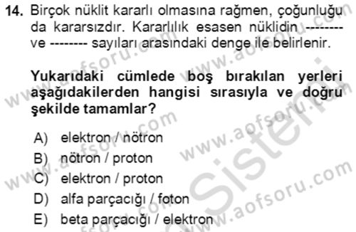 Kbrn Savunma Ve Güvenlik Dersi 2021 - 2022 Yılı (Vize) Ara Sınav Soruları 14. Soru