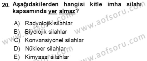 Kbrn Savunma Ve Güvenlik Dersi 2023 - 2024 Yılı (Vize) Ara Sınav Soruları 20. Soru