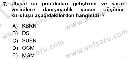 Afet Yönetimi 2 Dersi 2023 - 2024 Yılı (Final) Dönem Sonu Sınav Soruları 7. Soru