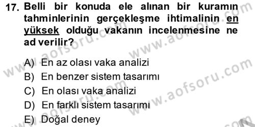Uluslararası İlişkilerde Araştırma Yöntemleri Dersi 2013 - 2014 Yılı (Vize) Ara Sınav Soruları 17. Soru