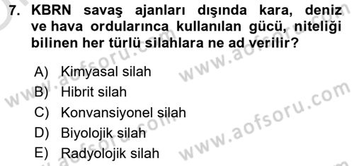 Kbrn Savunma Ve Güvenlik Dersi 2022 - 2023 Yılı Yaz Okulu Sınav Soruları 7. Soru