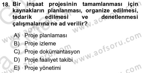 Büro Teknolojileri Dersi 2019 - 2020 Yılı (Vize) Ara Sınav Soruları 18. Soru