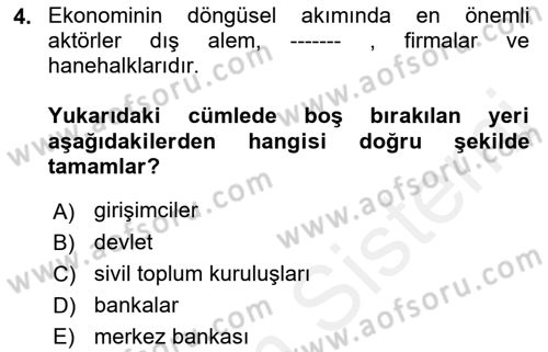 Afet Ekonomisi Ve Sigortacılığı Dersi 2018 - 2019 Yılı (Vize) Ara Sınav Soruları 4. Soru