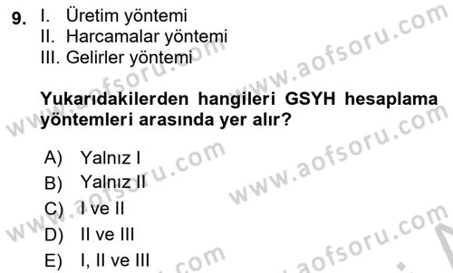 Afet Ekonomisi Ve Sigortacılığı Dersi 2018 - 2019 Yılı Yaz Okulu Sınav Soruları 9. Soru