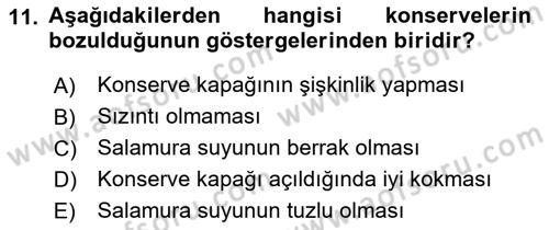 Temel Mutfak Teknikleri Dersi 2022 - 2023 Yılı Yaz Okulu Sınav Soruları 11. Soru
