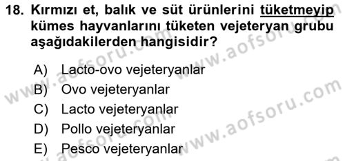 Gastronomi Tarihi Dersi 2023 - 2024 Yılı (Final) Dönem Sonu Sınav Soruları 18. Soru