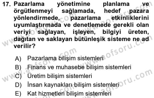 Menü Yönetimi Dersi 2017 - 2018 Yılı (Final) Dönem Sonu Sınav Soruları 17. Soru