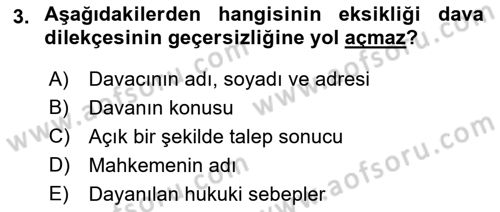 Hukuk Dili Ve Adli Yazışmalar Dersi 2021 - 2022 Yılı Yaz Okulu Sınav Soruları 3. Soru