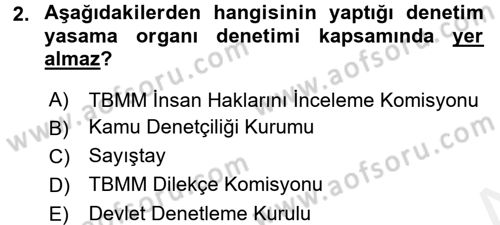 İdari Yargı Dersi 2017 - 2018 Yılı (Vize) Ara Sınav Soruları 2. Soru