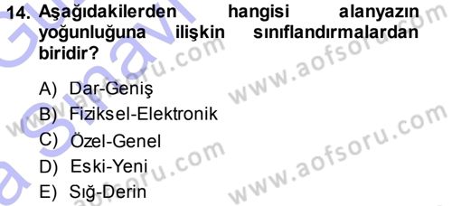 Sosyal Bilimlerde Araştırma Yöntemleri Dersi 2013 - 2014 Yılı (Vize) Ara Sınav Soruları 14. Soru