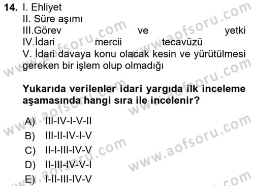 Temel Kalem Mevzuatı Bilgisi Dersi 2020 - 2021 Yılı Yaz Okulu Sınav Soruları 14. Soru