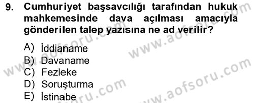 Kalem Mevzuatı Dersi 2014 - 2015 Yılı (Final) Dönem Sonu Sınav Soruları 9. Soru