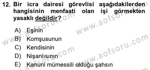 Kalem Mevzuatı Dersi 2018 - 2019 Yılı (Final) Dönem Sonu Sınav Soruları 12. Soru