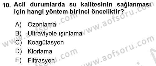 Afet Yönetiminde Sağlık Hizmetleri Dersi 2024 - 2025 Yılı (Vize) Ara Sınav Soruları 10. Soru
