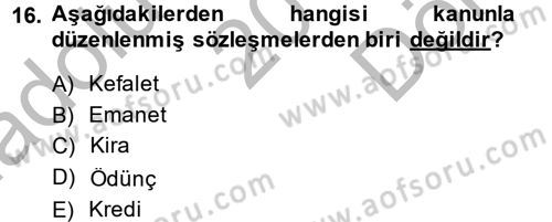 Hukuk Dili Ve Adli Yazışmalar Dersi 2013 - 2014 Yılı (Final) Dönem Sonu Sınav Soruları 16. Soru