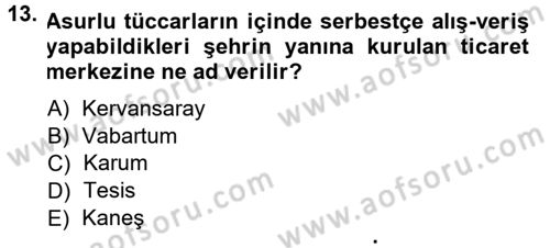 Anadolu Arkeolojisi Dersi 2014 - 2015 Yılı (Vize) Ara Sınav Soruları 13. Soru