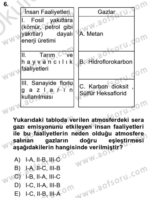 Temel Afet Bilgisi Dersi 2022 - 2023 Yılı Yaz Okulu Sınav Soruları 6. Soru