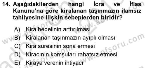 Hukuk Dili Ve Adli Yazışmalar Dersi 2018 - 2019 Yılı 3 Ders Sınav Soruları 14. Soru