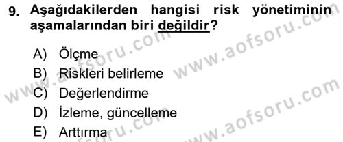 Kent, Planlama ve Afet Risk Yönetimi Dersi 2022 - 2023 Yılı Yaz Okulu Sınav Soruları 9. Soru