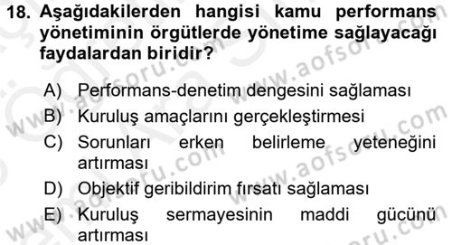 Afet Sosyolojisi Dersi 2017 - 2018 Yılı (Vize) Ara Sınav Soruları 18. Soru