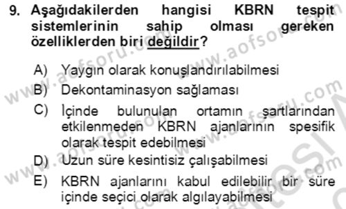 Kbrn Savunma Ve Güvenlik Dersi 2019 - 2020 Yılı (Final) Dönem Sonu Sınav Soruları 9. Soru