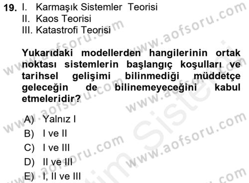 Afet Ekonomisi Ve Sigortacılığı Dersi 2018 - 2019 Yılı (Vize) Ara Sınav Soruları 19. Soru