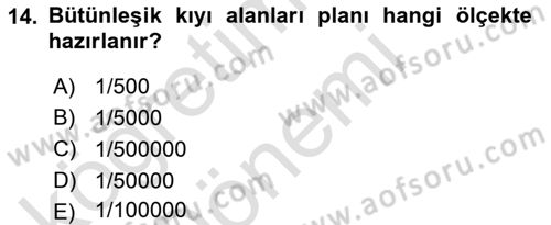Kent, Planlama ve Afet Risk Yönetimi Dersi 2023 - 2024 Yılı (Vize) Ara Sınav Soruları 14. Soru