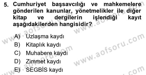 Kalem Mevzuatı Dersi 2018 - 2019 Yılı Yaz Okulu Sınav Soruları 5. Soru
