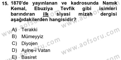 Gastronomi Ve Medya Dersi 2017 - 2018 Yılı (Vize) Ara Sınav Soruları 15. Soru