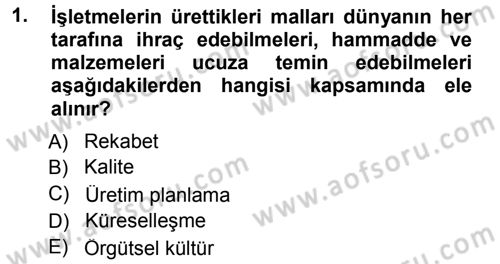 Büro Teknolojileri Dersi 2014 - 2015 Yılı Tek Ders Sınav Soruları 1. Soru
