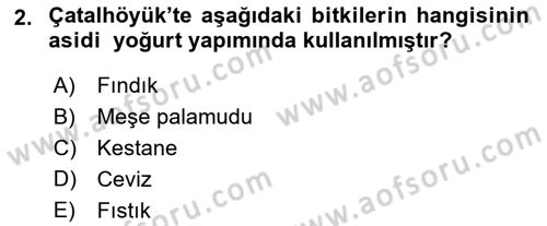 Gastronomi Tarihi Dersi 2018 - 2019 Yılı (Final) Dönem Sonu Sınav Soruları 2. Soru
