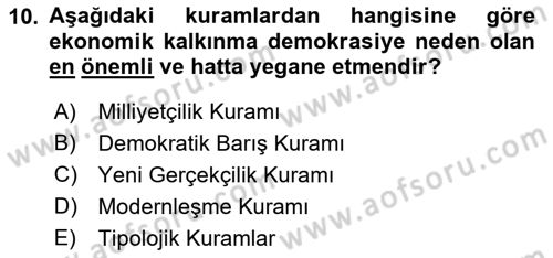 Uluslararası İlişkilerde Araştırma Yöntemleri Dersi 2018 - 2019 Yılı Yaz Okulu Sınav Soruları 10. Soru