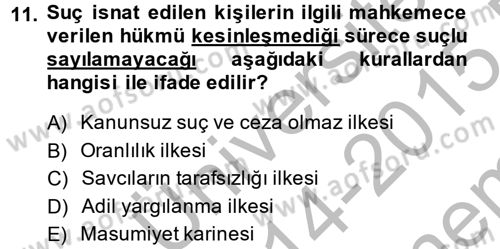 Kalem Mevzuatı Dersi 2014 - 2015 Yılı (Final) Dönem Sonu Sınav Soruları 11. Soru