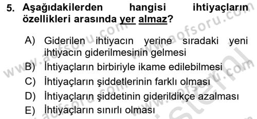 Afet Ekonomisi Ve Sigortacılığı Dersi 2021 - 2022 Yılı (Vize) Ara Sınav Soruları 5. Soru