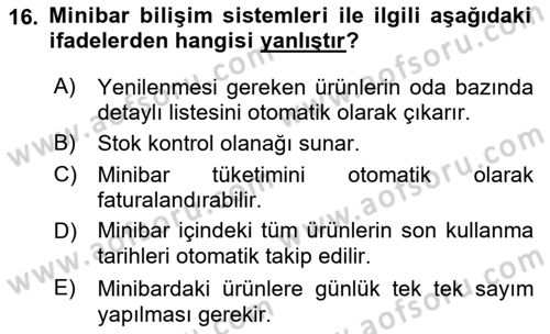 Menü Yönetimi Dersi 2018 - 2019 Yılı 3 Ders Sınav Soruları 16. Soru