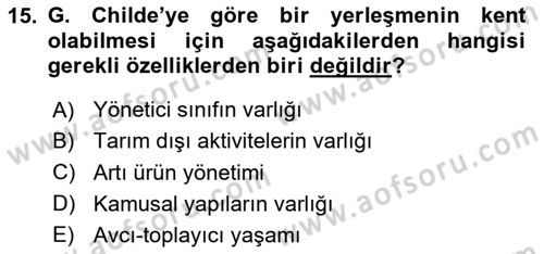 Kent, Planlama ve Afet Risk Yönetimi Dersi 2024 - 2025 Yılı (Vize) Ara Sınav Soruları 15. Soru