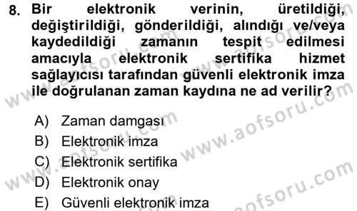 Hukuk Dili Ve Adli Yazışmalar Dersi 2017 - 2018 Yılı (Vize) Ara Sınav Soruları 8. Soru