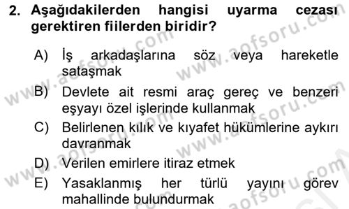 Kalem Mevzuatı Dersi 2018 - 2019 Yılı (Final) Dönem Sonu Sınav Soruları 2. Soru