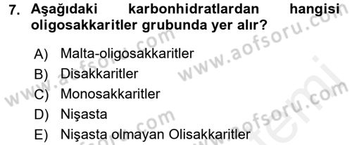 Beslenmenin Temel İlkeleri Dersi 2015 - 2016 Yılı (Vize) Ara Sınav Soruları 7. Soru