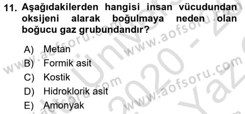 Arama Kurtarma Bilgisi ve Etik Değerler Dersi 2020 - 2021 Yılı Yaz Okulu Sınav Soruları 11. Soru