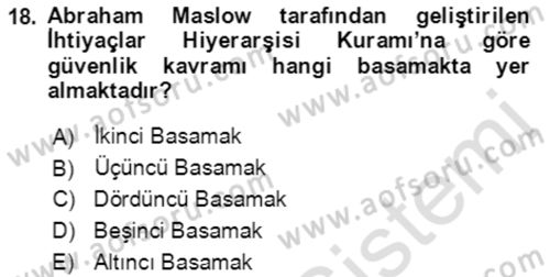 Afet Risk Azaltma Politikaları Dersi 2021 - 2022 Yılı (Vize) Ara Sınav Soruları 18. Soru