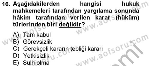 Kalem Mevzuatı Dersi 2012 - 2013 Yılı (Vize) Ara Sınav Soruları 16. Soru