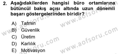 Büro Teknolojileri Dersi 2017 - 2018 Yılı (Vize) Ara Sınav Soruları 2. Soru