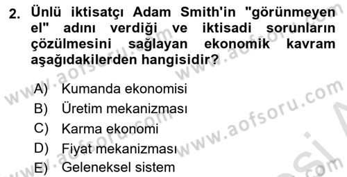 Afet Ekonomisi Ve Sigortacılığı Dersi 2022 - 2023 Yılı Yaz Okulu Sınav Soruları 2. Soru