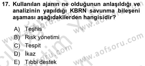 Kbrn Savunma Ve Güvenlik Dersi 2021 - 2022 Yılı Yaz Okulu Sınav Soruları 17. Soru